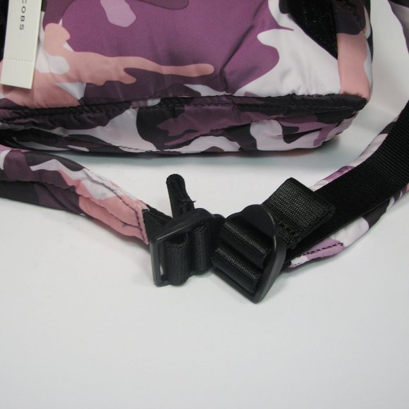 Marc Jacobs Quilted Camo Print Backpack Purple Violet Gray Mini Fabric Authentic - Picture 11 of 11